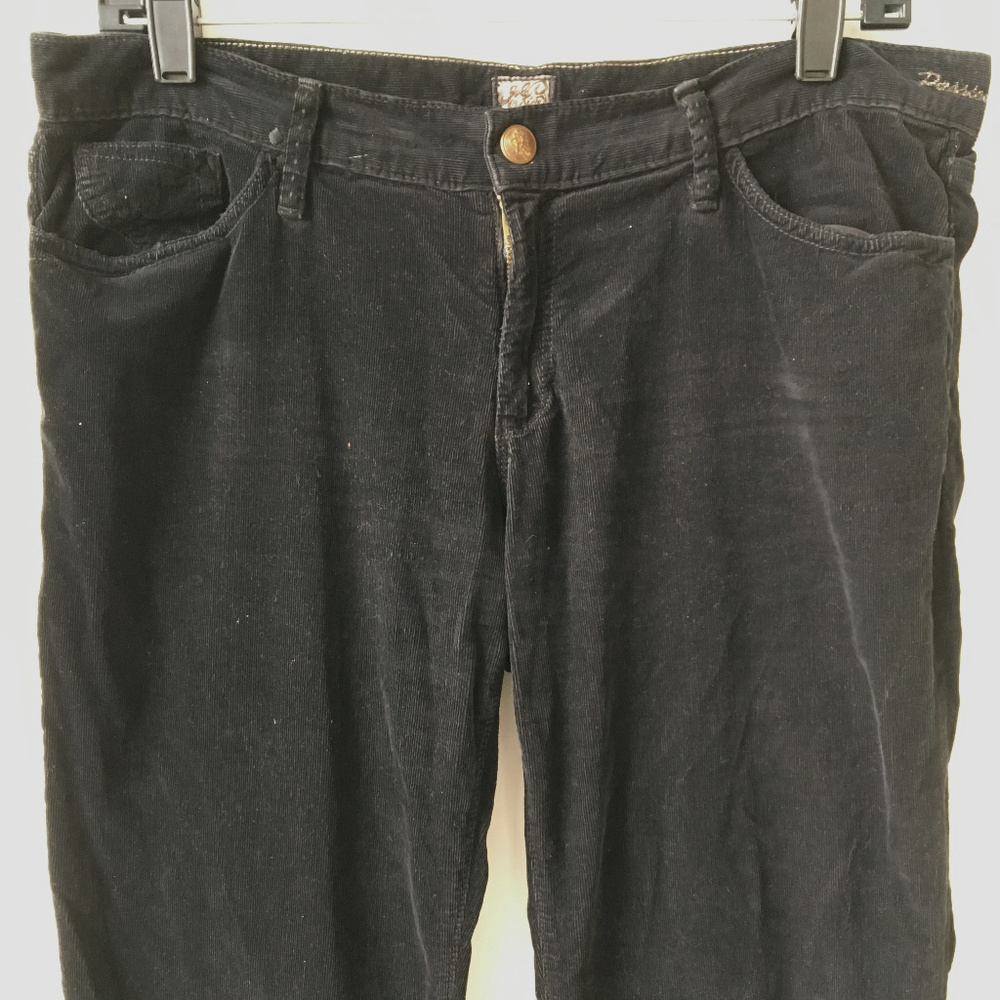 Goldsign Black Boot Cut Low Rise Corduroys